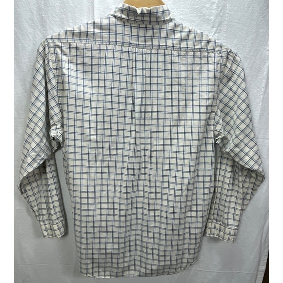 Vintage Polo Jeans Co Ralph Lauren Men's XL Windowpane Plaid Shirt Blue White - Picture 3 of 8
